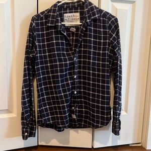 Navy blue, plaid, Frank & Eileen flannel